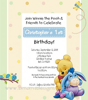Pooh Amp Eeyore Babies Birthday Boy Invitation Graphics Code