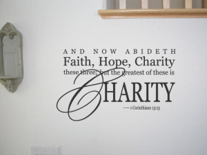 Details about FAITH HOPE CHARITY Vinyl Wall Quote Decal Bible Room ...