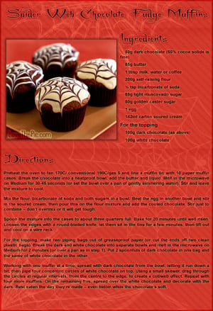 Spider Web Chocolate Fudge Muffins