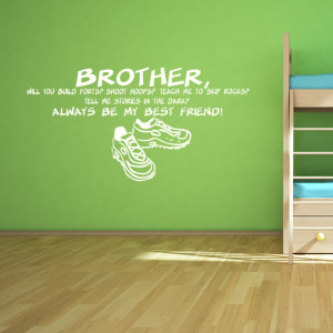 Brother Always Best Friend Family Wall Quotes Wall Art Stickers ...