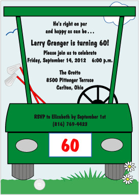 Golf Theme 60th Birthday Invitation