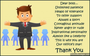 Thank you note for Boss Thank You Notes for Boss: Messages and Quotes ...