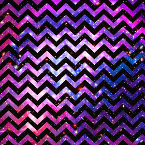 Girly Chevron Pattern Cute Pink Teal Nebula Galaxy Art Print