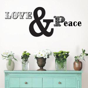 Love and Peace Quote Wall Decal
