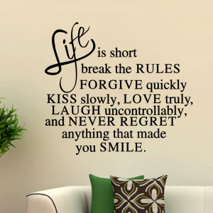Life-Forgive-Quickly-Kiss-Slowly-Quote-Motto-Wall-Sticker-Decals ...