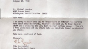 Coach K Wrote This Letter To Michael Jordan After Learning He Wouldn ...