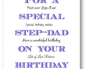 Step-Dad Birthday Card - Personalized Step-Dad Birthday Card - Step ...