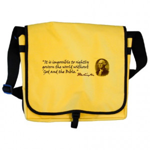 America Gifts > Washington God & Bible Quote Messenger Bag