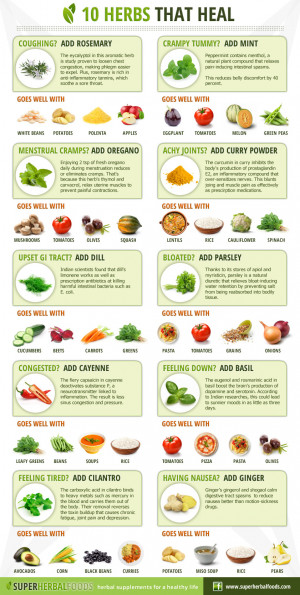 Super Herbal Foods - Natural remedies with food and plants - Ten herbs ...
