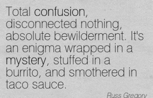 Total Confusion, Disconnected Nothing, Absolute Bewilderment. It’s ...