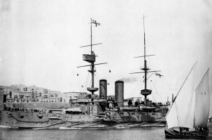 HMS Impacable at Malta 1908