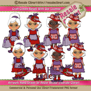 Red Hat Ladies Clipart Grey...