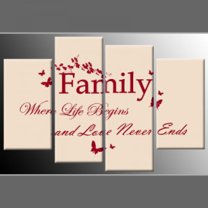 More Information Family Quote 4-Panel Canvas Wall Art 40 inch 101cm in ...