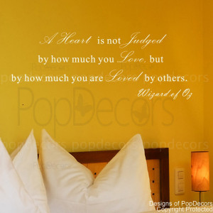 heart is not judged by how much you love-quote decals