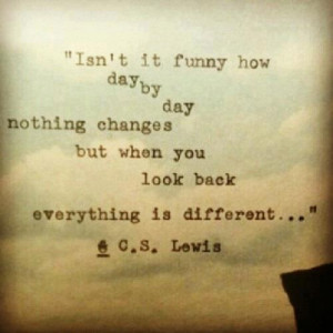 ... by day nothing changes but when you look back everything is different
