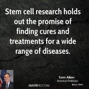 Stem cell research holds out the promise of finding cures and ...