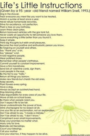 life's little instructions. so absolutely fantastic
