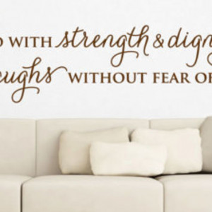 Wall Vinyl Quote - Proverbs 31:25 - 