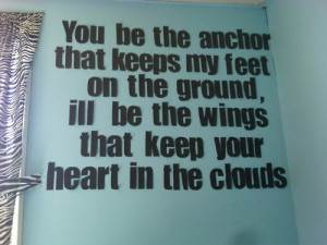 anchor, clouds, feet, ground, heart, mayday parade, message, quote ...