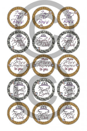 Cute & Sassy sayings and pageant bottle cap designs (4x6) 1 inch ...