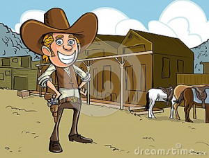 Cartoon Cowboy With Sixguns