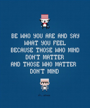 Be who you are Dr. Seuss Quote Cross Stitch by pixelpowerdesign, $4.00