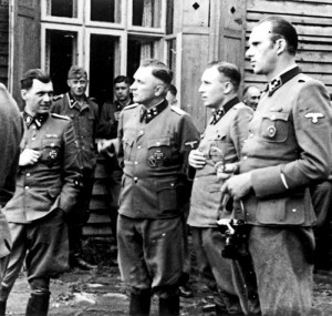 Left to right: Dr. Josef Mengele, Richard Baer, Karl Hoecker, Walter ...