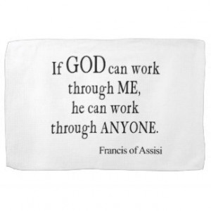Vintage St. Francis of Assisi God Religious Quote Kitchen Towel