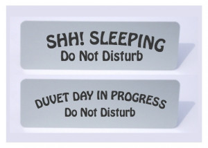 Home > Products > Shh! Do Not Disturb & Duvet Day Sleeping Hanging ...