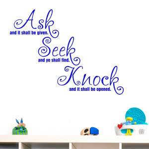 Ask Seek Knock Quote Wall Sticker 1