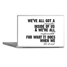 Monster Inside Of Us Quote in Black Laptop Skins for