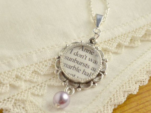 dainty and feminine silver and pearl pendant with a quote ...