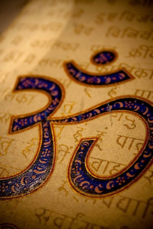... of the universe here is its symbol imposed on a sanskrit text
