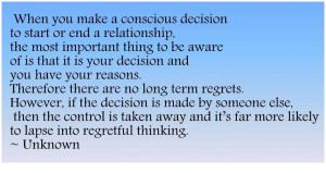 When You Make A Conscious Decision To Start