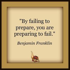 ... Proper Prior Planning and Preparation Prevents Poor Performance