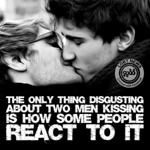 The only thing disgusting about two men kissing is...