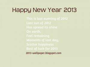 Happy New Year 2013 Latest Heart Touching Quotes in Wallpaper