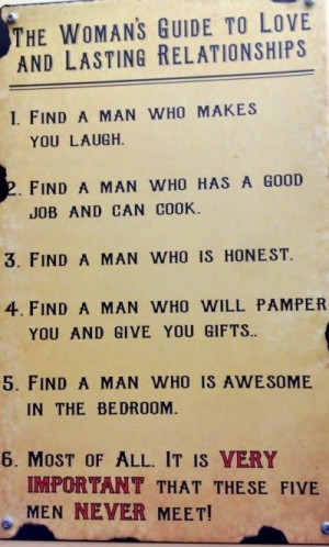 Women's Humor: the perfect man is...