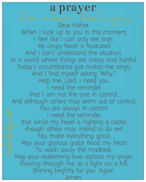 prayer for when i feel angry