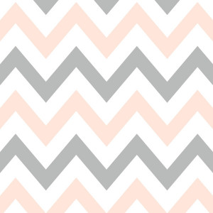 Peach And Gray Chevron Art...
