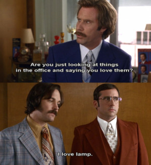 anchorman, funny, lamp, love, movie