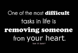 ... Tasks In Life Is Removing Someone From Your Heart ” ~ Sad Quote