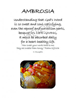 Ambrosia healthy eating pictures Bible quotes religious Christian art ...
