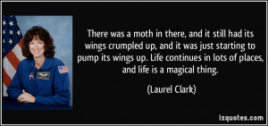 There was a moth in there, and it still had its wings crumpled up, and ...