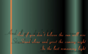 The Last Remaining Light - Audioslave Song Lyric Quote in Text Image