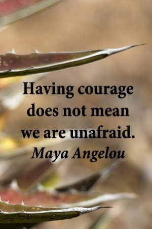 having courage doesn't mean we are unafraid
