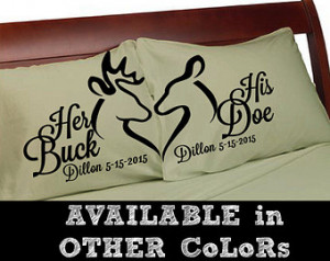 ... Couple Pillowcases Wedding Anniversary Hunter Country Western