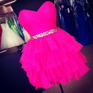 fluorescent dresses, pink prom dresses, prom dresses 2013, summer ...