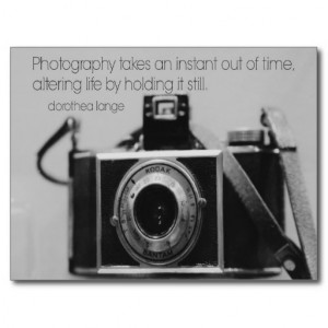 Vintage Camera Quote Dorothea Lange Post Card