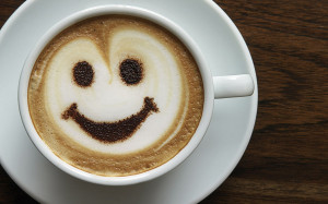 Good morning smiley coffee cup